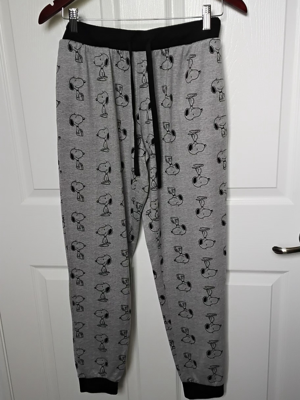 Peanuts  Gray Snoopy‎ Pattern Leisure Pants with Black Waistband Size SM